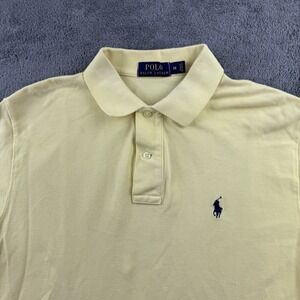 Polo Ralph Lauren Polo Shirt Mens M Solid Yellow Pony Logo Preppy Golf